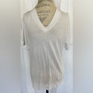 Issac Mizrahi Bridgehampton Women’s Slub Knit Tee in Classic White Sz M